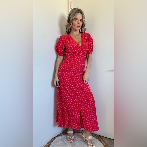 FAITHFULL THE BRAND Bellavista Midi Dress Sunset Floral Print - Picture 4 of 13